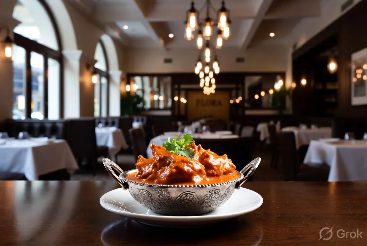North Indian butter chicken at Flora Melbourne rich, creamy, tandoor-influenced Indian restaurant Melbourne CBD