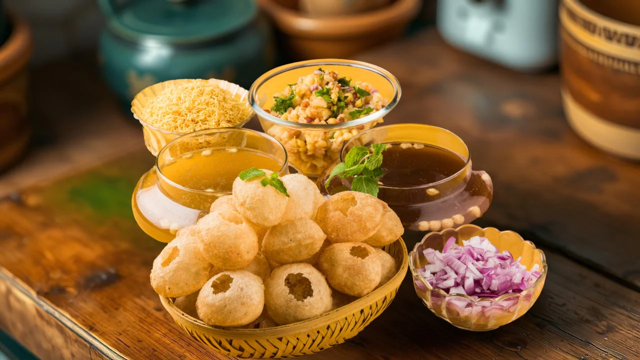 Pani puri served as Indian street food at Flora Melbourne